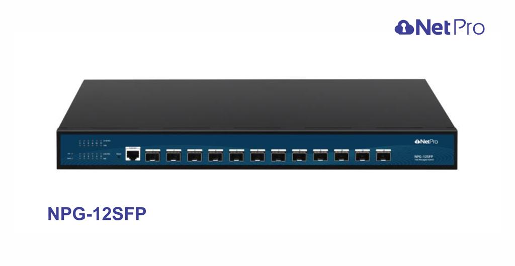 NetPro NPG-12SFP 12-Port 10G L3 Management Ethernet Switch.