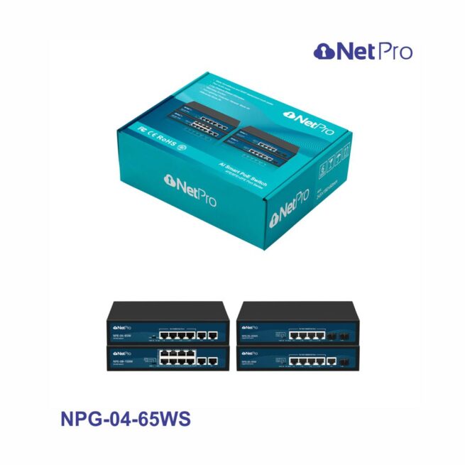 NetPro NPG-04-65WS  6-Port Gigabit Intelligent PoE Switch with 2SFP Ports
