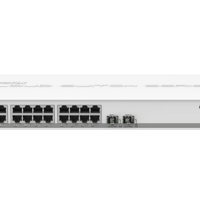 Mikrotik CSS326-24G-2S+RM 24 port Gigabit Ethernet switch with two SFP+ ports in 1U rack