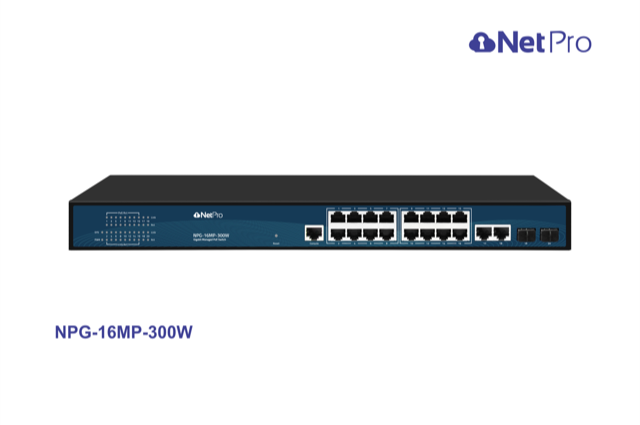 NetPro NPG-16MP-300W 20-Port Gigabit L2 Managed Intelligent PoE Switch