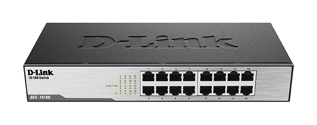 D-LINK Des-1016D 16-Port Fast Ethernet Unmanaged Desktop Switch