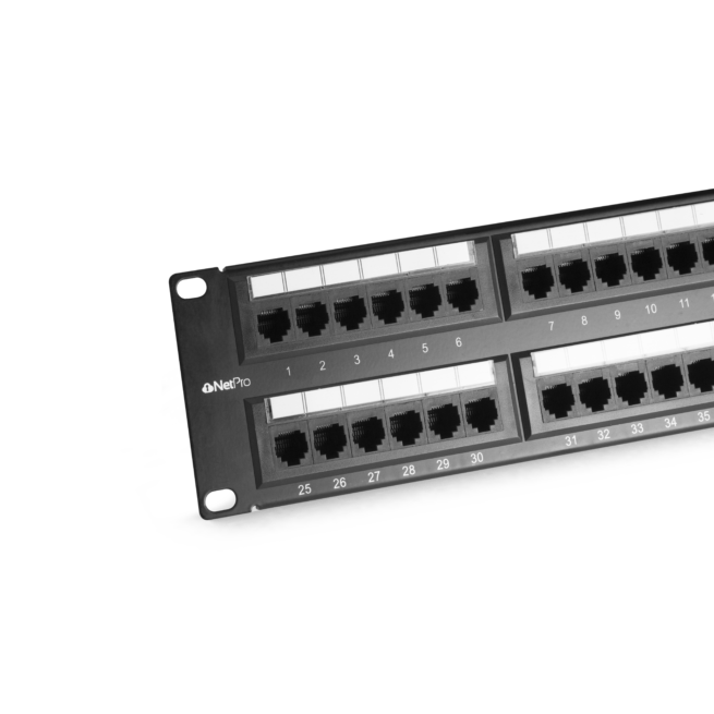 Netpro 48 Port 1U Rackmount Cat 6 unshielded full loaded Patch panel