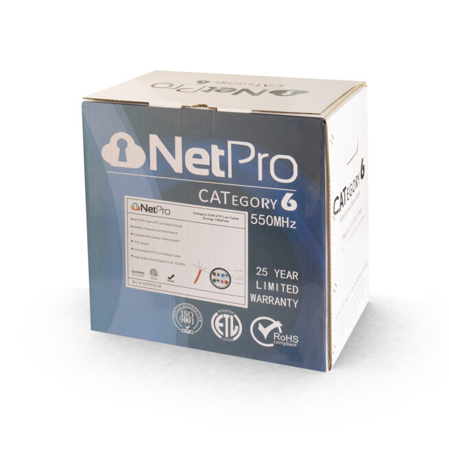 Netpro -CAT6 UTP 23 AWG SOLID BARE COPPER CABLE 305m