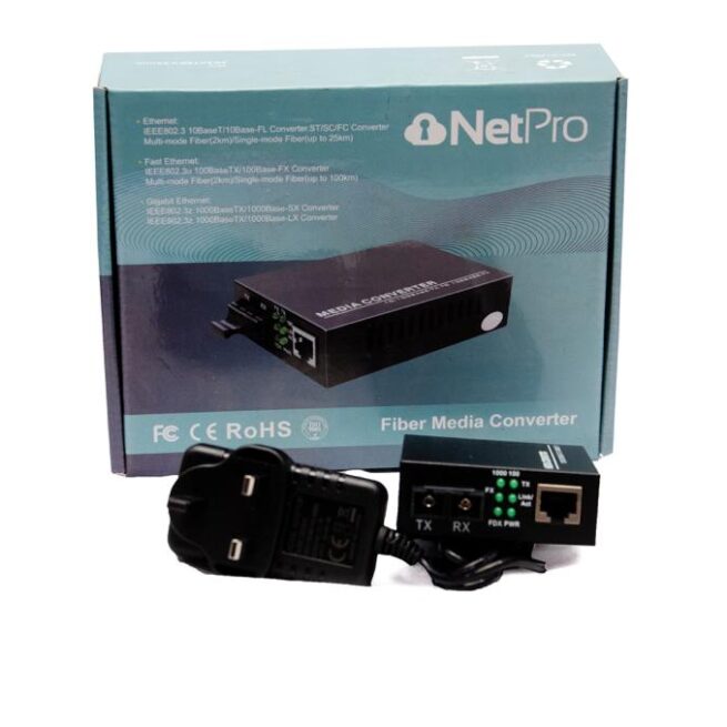NETPRO SFP to RJ45 Fiber Media Converter, Fiber to Ethernet Converter 10/100/1000Mbps