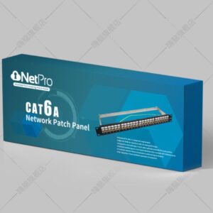 Netpro 24-Port Cat6A Shielded Patch Panel, 1U 19" Metal Housing, 10G Ready, Cat5e,Cat6,Cat6A Compatible, Cable Management, Color-Coded Labeling for T568A and T568B Wiring, Black, NT-6ASFTP-PP-24,