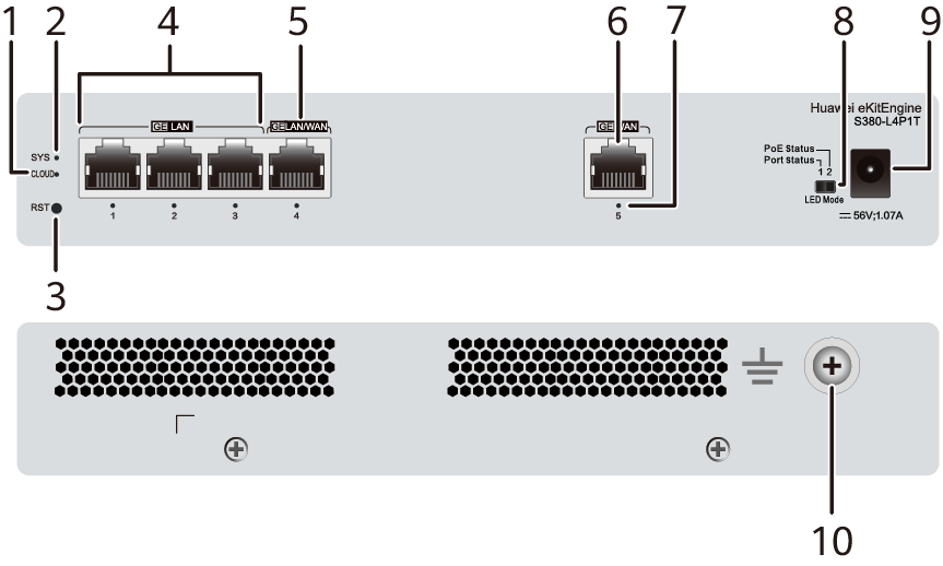 S380-L4P1T, 1*GE WAN, 4*GE LAN(PoE+, 50W)