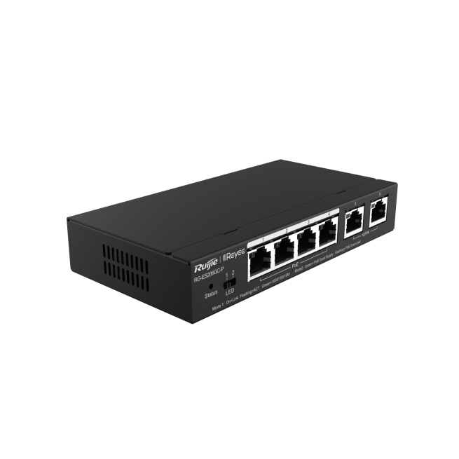 RG-ES206GC-P, 6-Port Gigabit Smart Cloud Managed PoE Switch