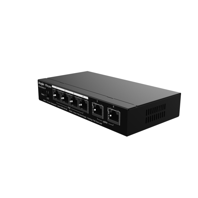 RG-ES206GC-P, 6-Port Gigabit Smart Cloud Managed PoE Switch