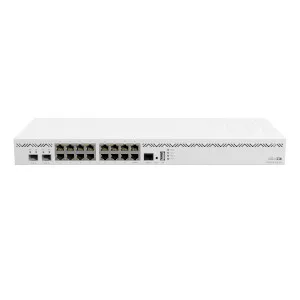 Mikrotik CCR2004-16G-2S+ | 16x Gigabit Ethernet ports, 2x10G SFP+ cages, active cooling and the best single-core performance per watt